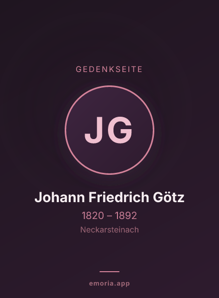 Gedenkportrait von Johann Friedrich Götz