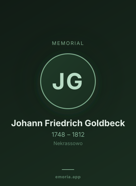 Memorial portrait of Johann Friedrich Goldbeck