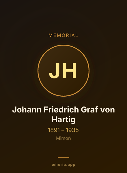 Memorial portrait of Johann Friedrich Graf von Hartig