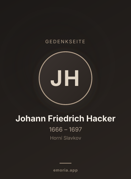 Gedenkportrait von Johann Friedrich Hacker