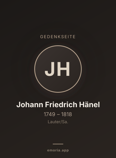 Gedenkportrait von Johann Friedrich Hänel
