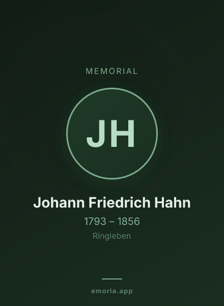 Memorial portrait of Johann Friedrich Hahn