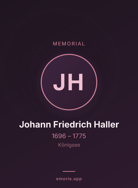 Memorial portrait of Johann Friedrich Haller