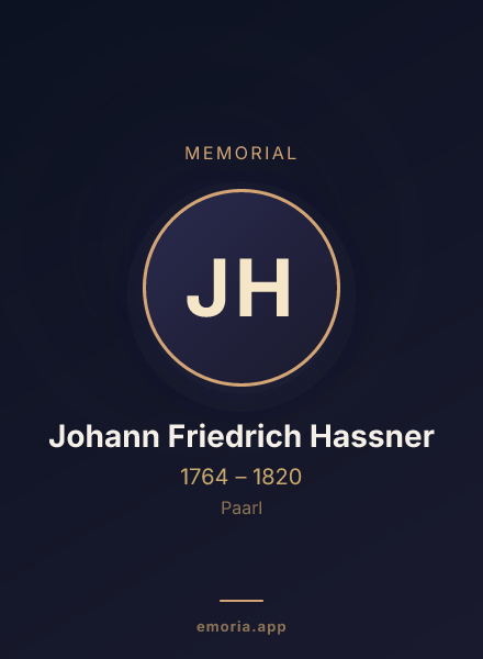 Memorial portrait of Johann Friedrich Hassner