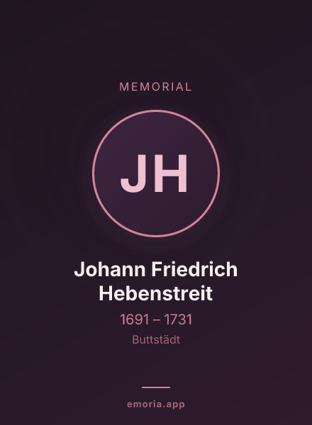 Memorial portrait of Johann Friedrich Hebenstreit