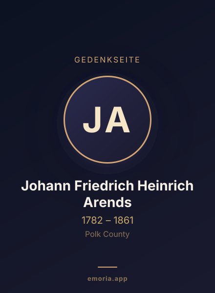 Gedenkportrait von Johann Friedrich Heinrich Arends