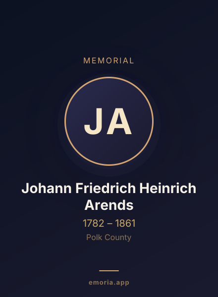 Memorial portrait of Johann Friedrich Heinrich Arends
