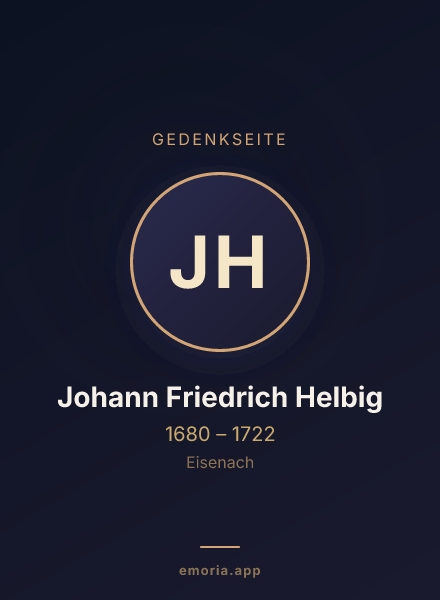 Gedenkportrait von Johann Friedrich Helbig