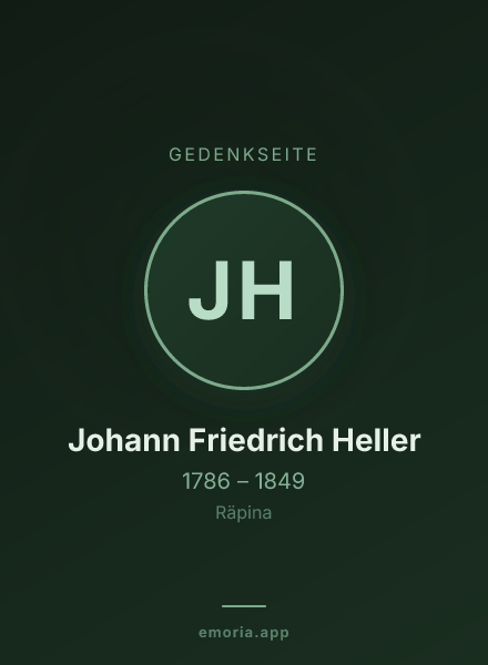 Gedenkportrait von Johann Friedrich Heller