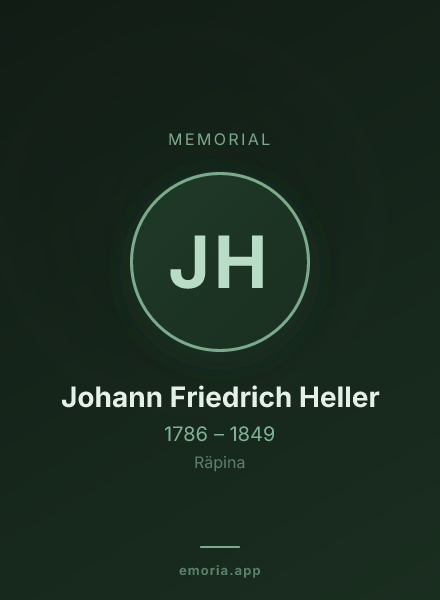 Memorial portrait of Johann Friedrich Heller