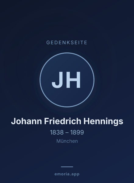 Gedenkportrait von Johann Friedrich Hennings