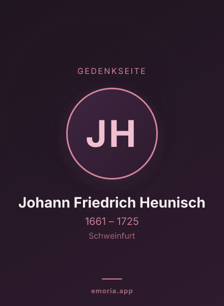Gedenkportrait von Johann Friedrich Heunisch