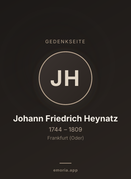 Gedenkportrait von Johann Friedrich Heynatz