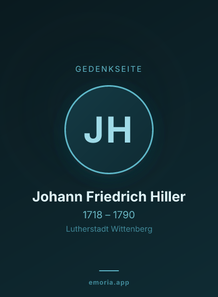 Gedenkportrait von Johann Friedrich Hiller