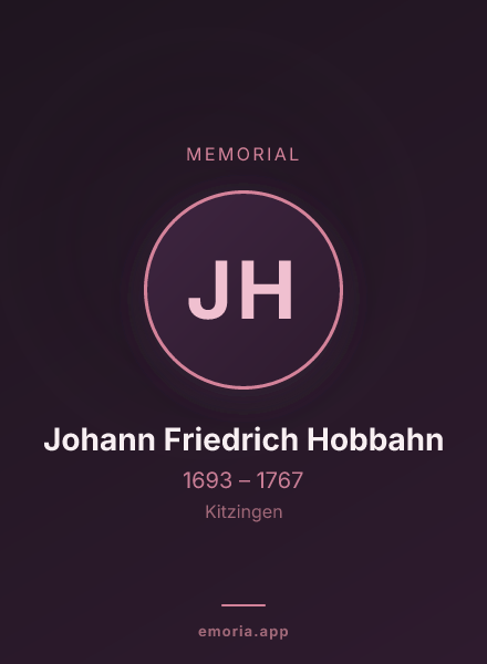 Memorial portrait of Johann Friedrich Hobbahn