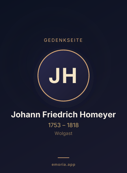 Gedenkportrait von Johann Friedrich Homeyer