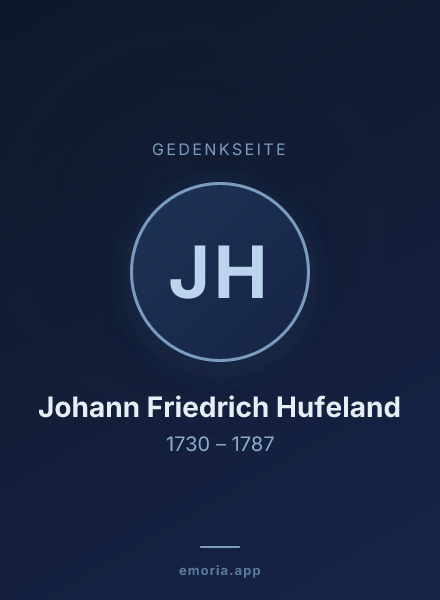 Gedenkportrait von Johann Friedrich Hufeland