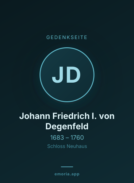 Gedenkportrait von Johann Friedrich I. von Degenfeld