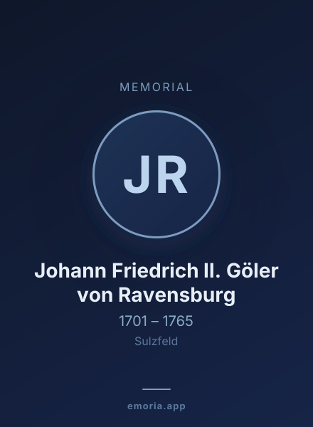 Memorial portrait of Johann Friedrich II. Göler von Ravensburg