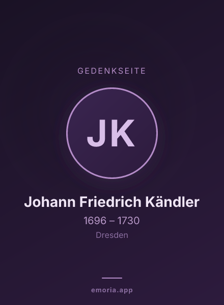 Gedenkportrait von Johann Friedrich Kändler