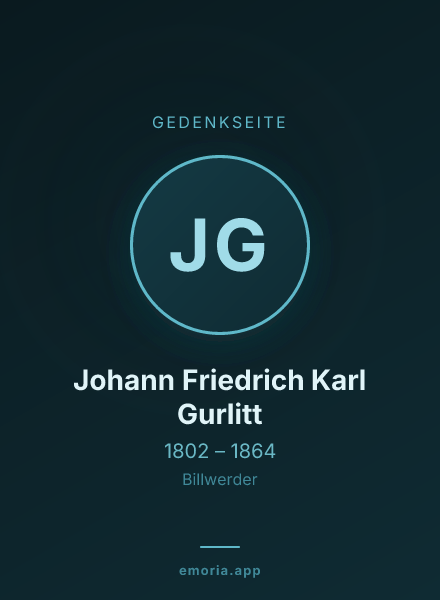 Gedenkportrait von Johann Friedrich Karl Gurlitt