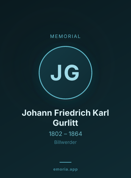 Memorial portrait of Johann Friedrich Karl Gurlitt