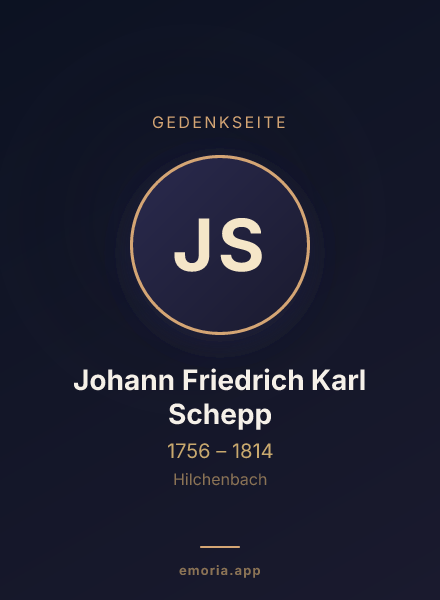 Gedenkportrait von Johann Friedrich Karl Schepp