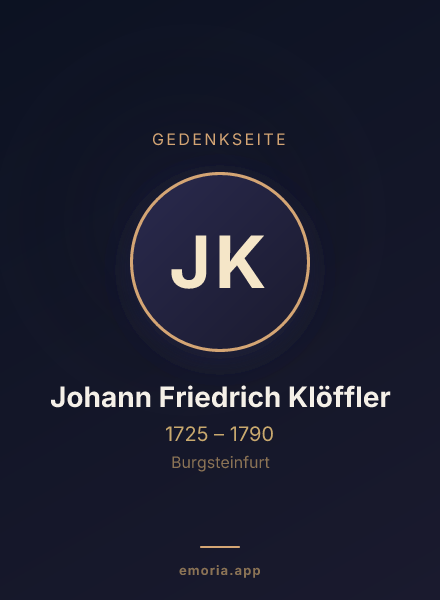 Gedenkportrait von Johann Friedrich Klöffler