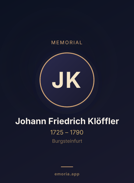 Memorial portrait of Johann Friedrich Klöffler