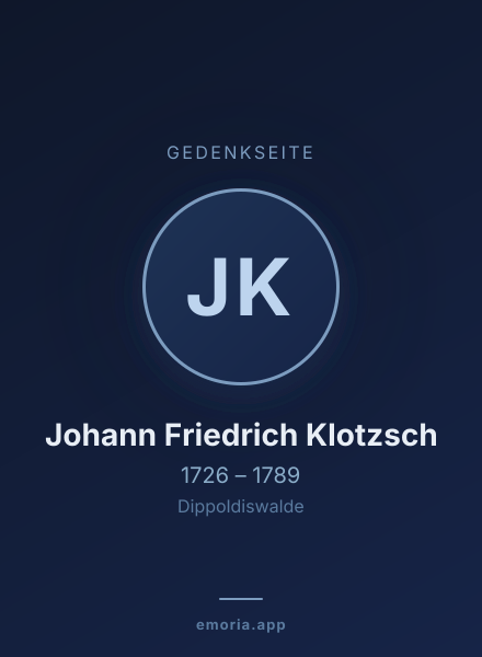 Gedenkportrait von Johann Friedrich Klotzsch