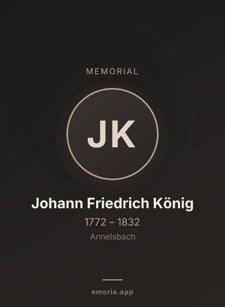 Memorial portrait of Johann Friedrich König