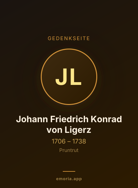 Gedenkportrait von Johann Friedrich Konrad von Ligerz