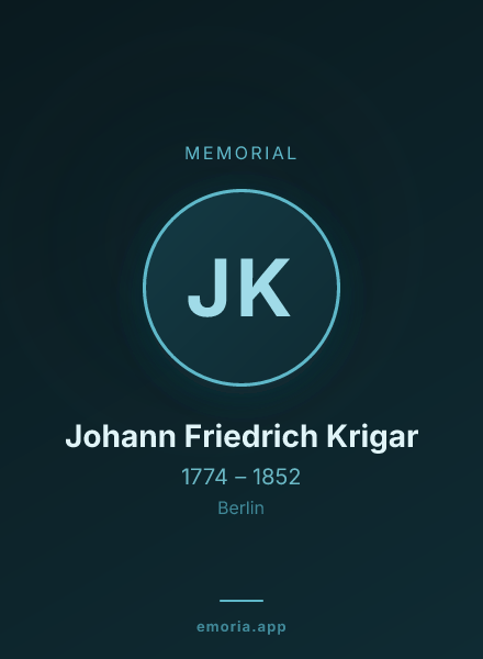 Memorial portrait of Johann Friedrich Krigar