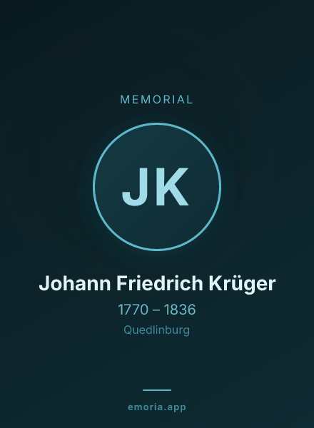 Memorial portrait of Johann Friedrich Krüger