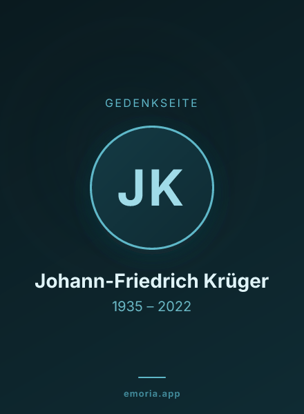 Gedenkportrait von Johann-Friedrich Krüger