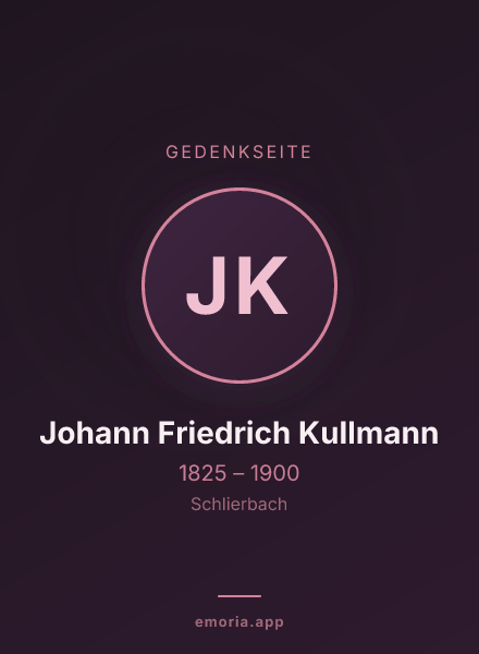 Gedenkportrait von Johann Friedrich Kullmann