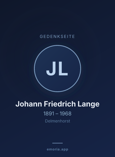 Gedenkportrait von Johann Friedrich Lange