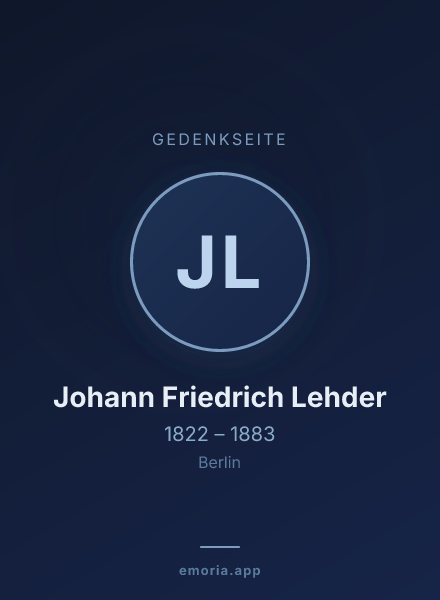 Gedenkportrait von Johann Friedrich Lehder