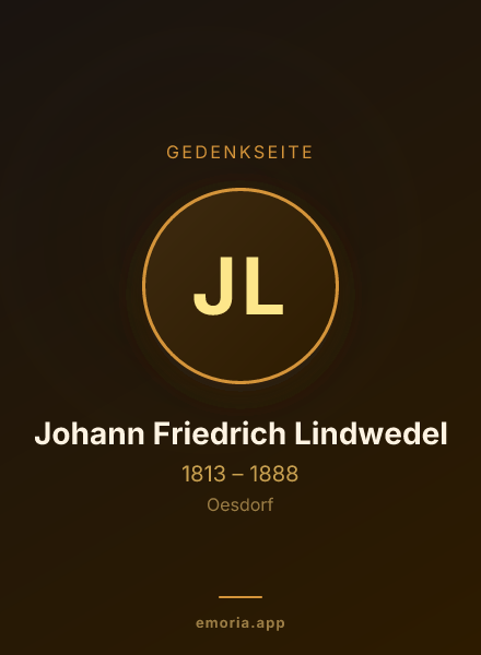 Gedenkportrait von Johann Friedrich Lindwedel
