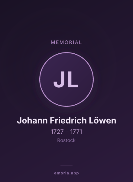 Memorial portrait of Johann Friedrich Löwen
