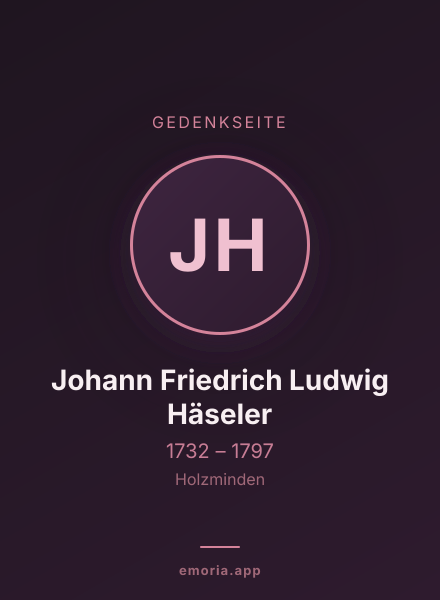 Gedenkportrait von Johann Friedrich Ludwig Häseler