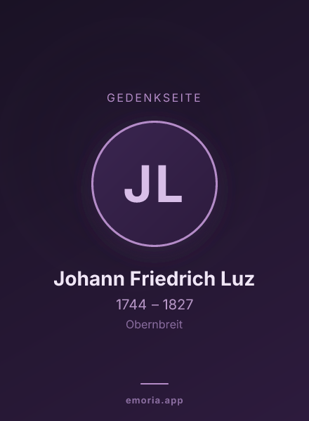 Gedenkportrait von Johann Friedrich Luz