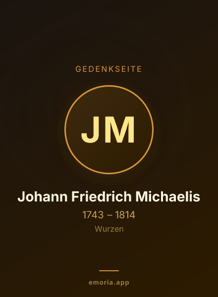 Gedenkportrait von Johann Friedrich Michaelis
