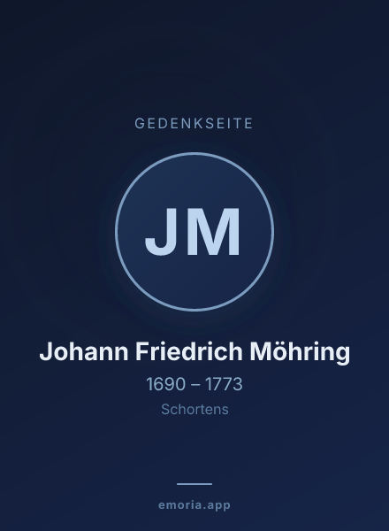 Gedenkportrait von Johann Friedrich Möhring