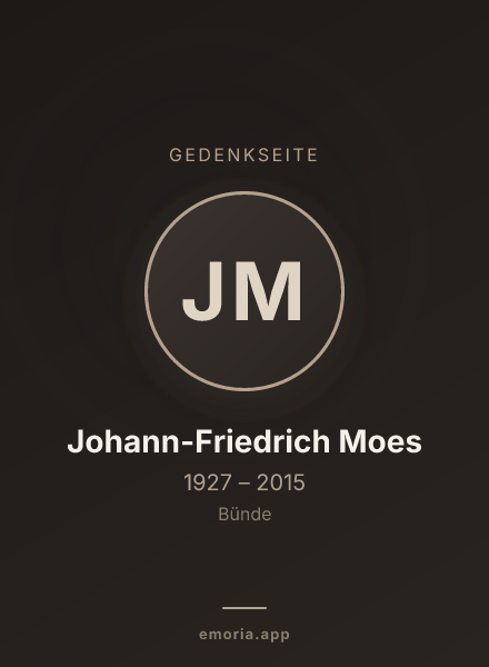 Gedenkportrait von Johann-Friedrich Moes