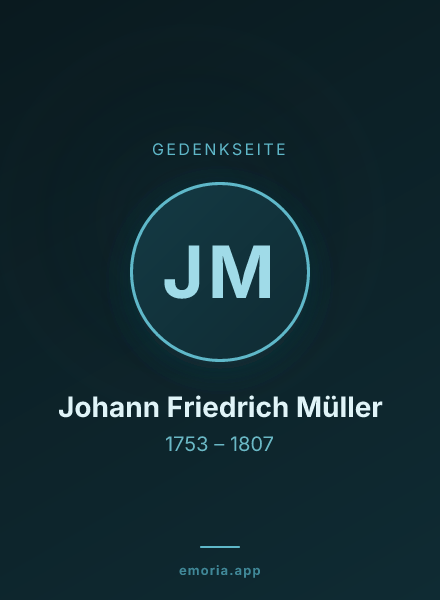 Gedenkportrait von Johann Friedrich Müller