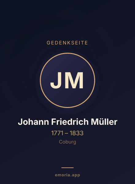 Gedenkportrait von Johann Friedrich Müller