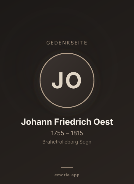 Gedenkportrait von Johann Friedrich Oest