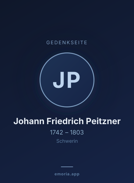 Gedenkportrait von Johann Friedrich Peitzner