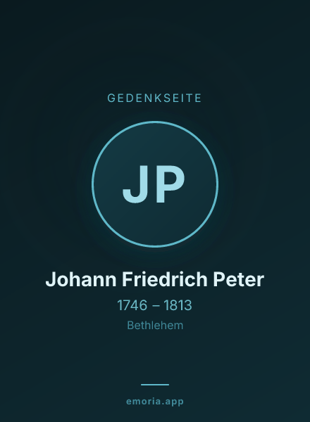 Gedenkportrait von Johann Friedrich Peter